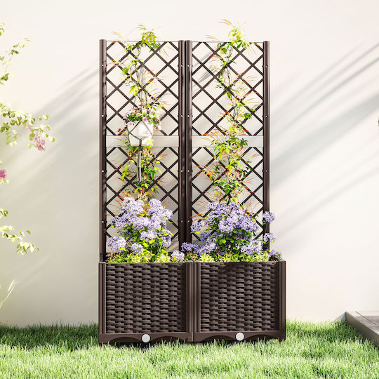Outsunny Ζαρντινιέρα Πλαστική Καφέ 80x40x135εκ.