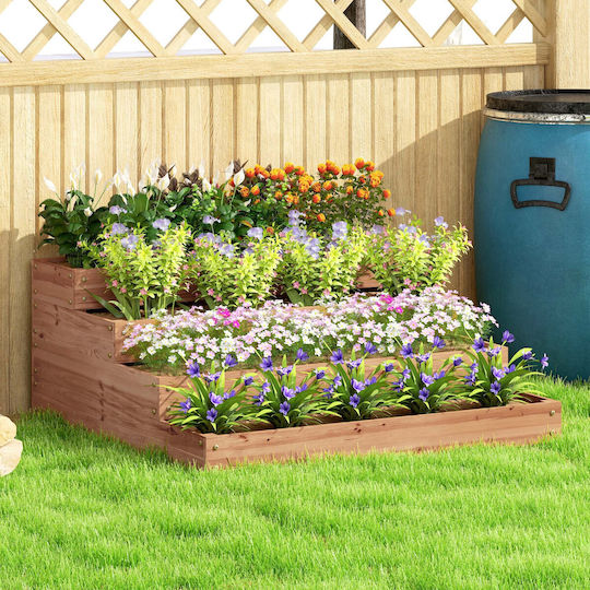 Outsunny Planter Box Lemn Maro 113x113x46cm.