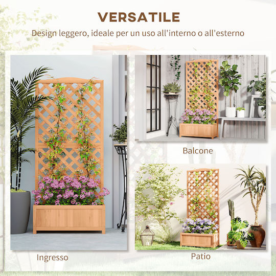 Outsunny Planter Box Wooden Brown 76x36x170cm.