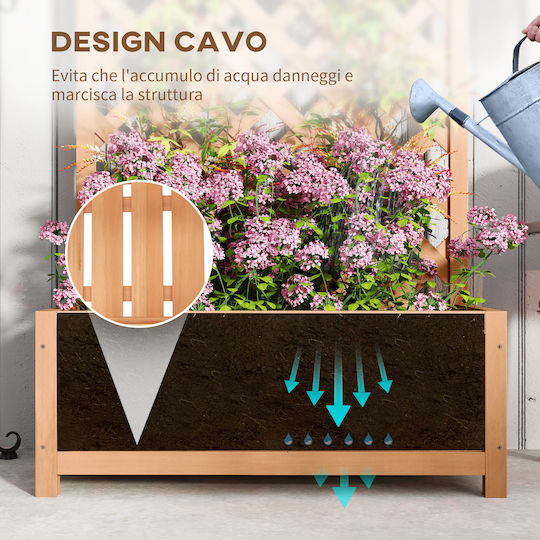 Outsunny Planter Box Wooden Brown 76x36x170cm.