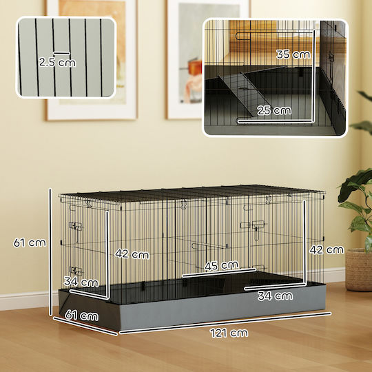 Pawhut Nagetierkäfig 121x61x61cm