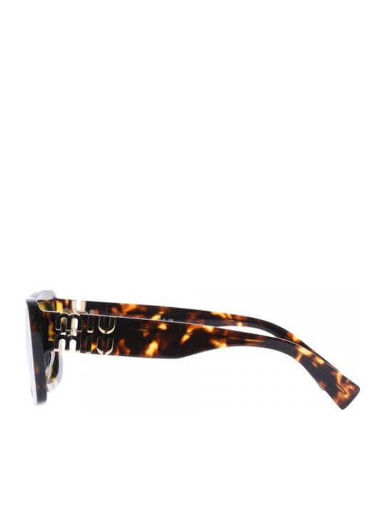 Miu Miu Women's Sunglasses with Brown Tartaruga Plastic Frame and Brown Lens MU 07YS 14L09Z