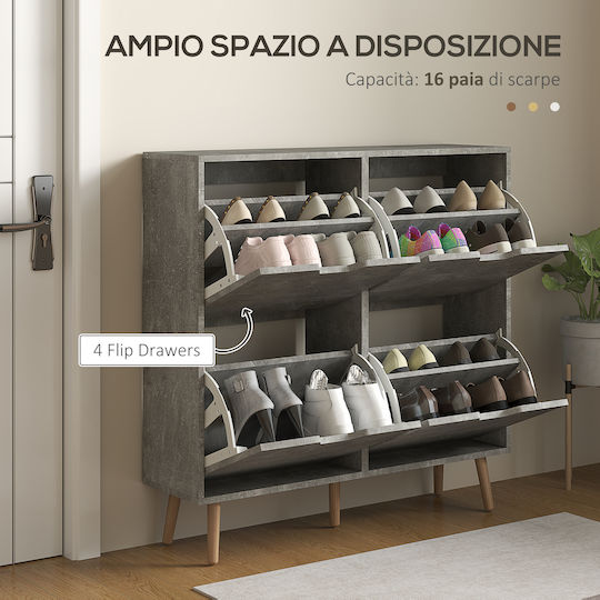 Wooden Shoe Organizer Gray 95x26x95cm