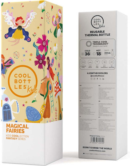 Cool Bottles Παιδικό Παγούρι Ανοξείδωτο με Καλαμάκι Magical Fairies 350ml (Διάφορα Σχέδια/Χρώματα)