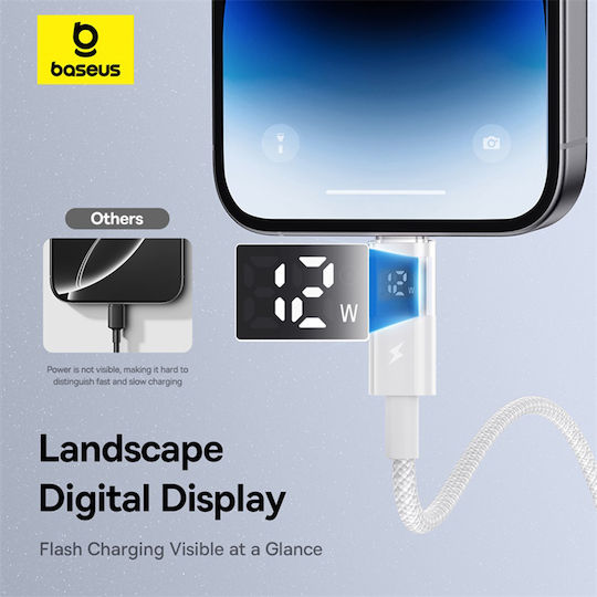 Baseus Data Braided USB-A la Cablu Lightning 12W Alb 2m (P10382700211-01)