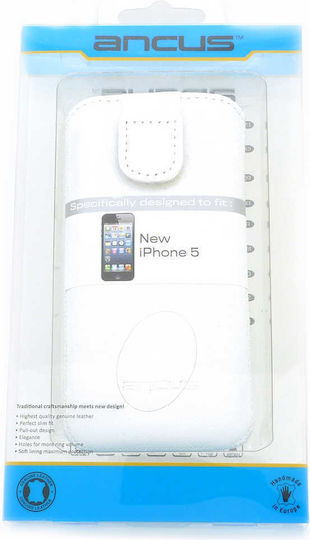 Ancus Задна корица Кожа Бял (iPhone 5/5s/SE)