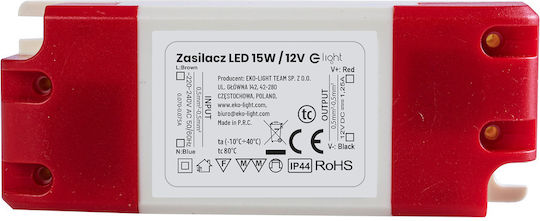 Eko Light Τροφοδοτικό LED IP44 Ισχύος 15W με Τάση Εξόδου 12V