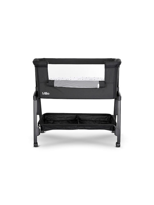 Lorelli Cradle with Mattress, Side Opening, and Wheels Black