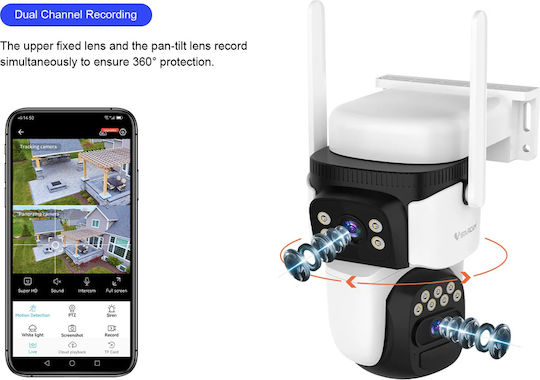 Vstarcam CB621DR IP Surveillance Camera Wi-Fi Full HD+ 3MP Waterproof Battery Powered with Two-Way Communication and Lens 4mm