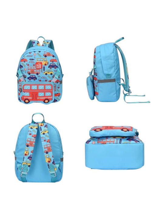 Super Cute Παιδική Τσάντα Πλάτης Γαλάζια 35x12x35εκ.
