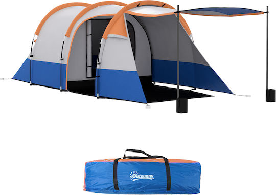 Outsunny Outsunny Camping Tent Tunnel Orange with Double Cloth 3 Seasons for 3 People 420x200x150cm