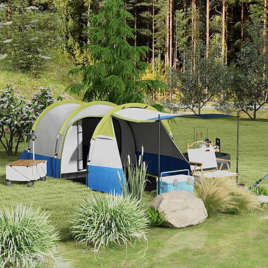 Outsunny Camping Tent Tunnel Green with Double Cloth 3 Seasons for 3 People 420x200x150cm