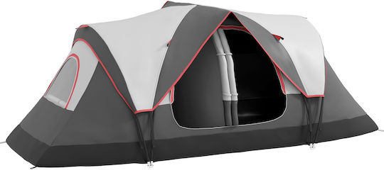 Outsunny Σκηνή Camping Τούνελ Γκρι με Διπλό Πανί 3 Εποχών για 6 Άτομα 450x215x180εκ.