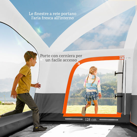 Outsunny Camping Tent Grey 4 Seasons For 4 People 430x305x195cm
