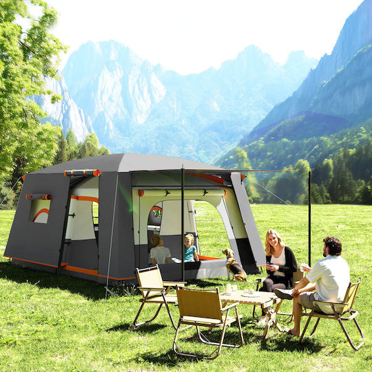 Outsunny Camping Tent Grey 4 Seasons For 4 People 430x305x195cm