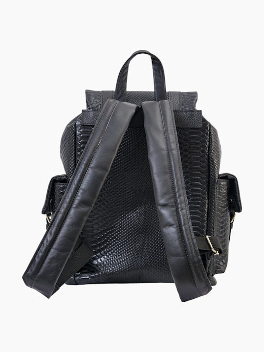 Genui Leather Backpack Μαύρο