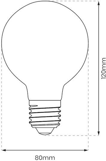 Eko Light LED Bulb 6W for Socket E27 and Shape G80 Warm White 700lm