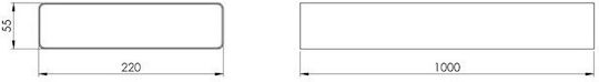 Europlast K25-1 Flat Plastic Ventilation Duct 220x55mm 1.00m