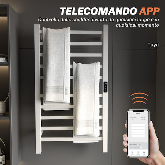 HomCom Ηλεκτρική Πετσετοκρεμάστρα 110W 80x45cm Λευκή