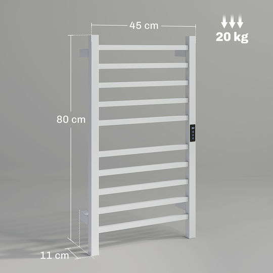 HomCom Ηλεκτρική Πετσετοκρεμάστρα 110W 80x45cm Λευκή