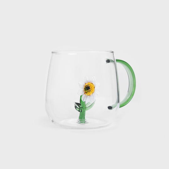 Homla Sunflower Mug Glass Transparent 400ml