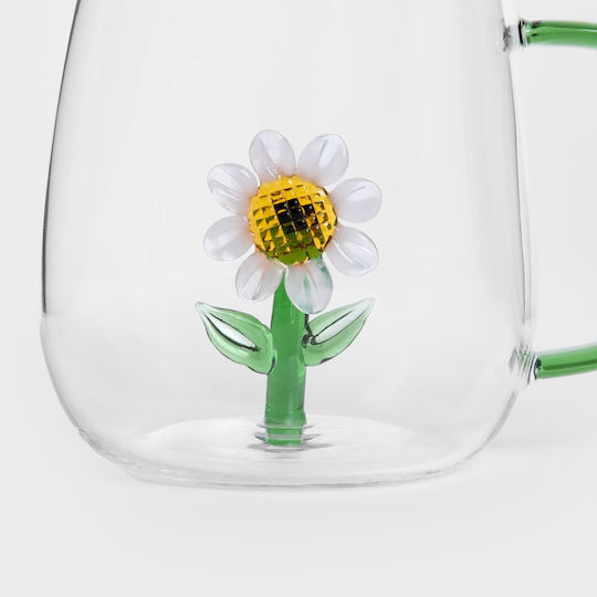 Homla Sunflower Mug Glass Transparent 400ml