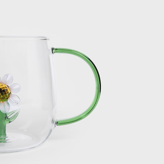 Homla Sunflower Mug Glass Transparent 400ml