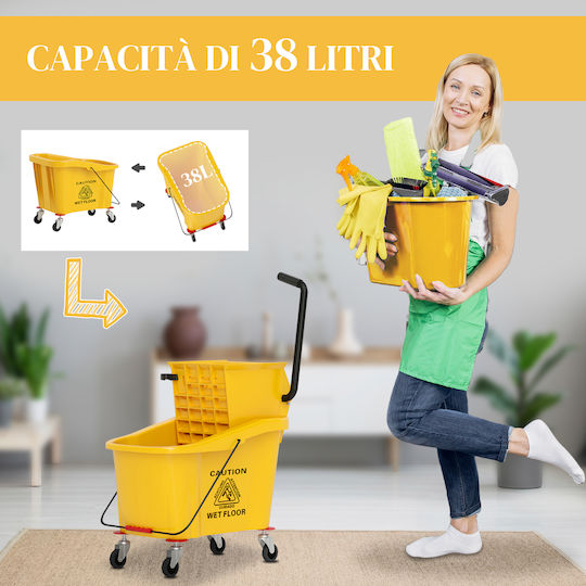 HomCom Καρότσι Καθαρισμού 36lt