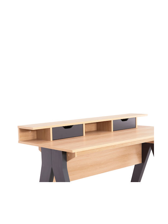 Birou Rexin Din Lemn Sonama-Gri 120x59x75cm