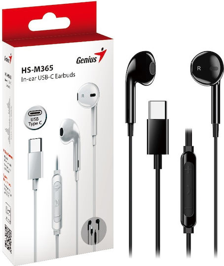 Genius 31710030400 In-ear Handsfree Headphones with Connector USB-C Black