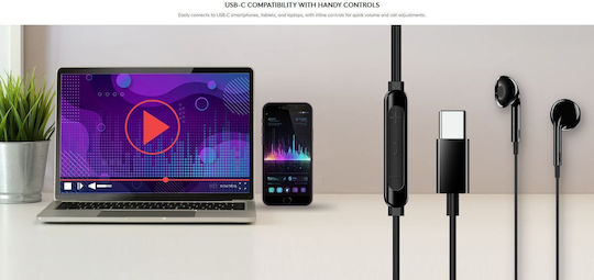 Genius 31710030401 In-ear Handsfree Ακουστικά με Βύσμα USB-C Λευκό