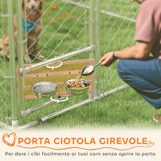 Pawhut Hundetore Park 400x230x150cm Silber