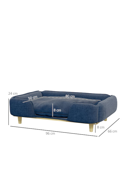 Pawhut Sofa Dog Bed Blue 96x66cm