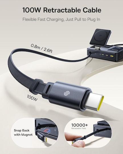 Baseus Βάση Φόρτισης με Θύρα USB-A και 2 Θύρες USB-C και Καλώδιο USB-C 140W σε Μαύρο χρώμα (Nomos UK Socket)