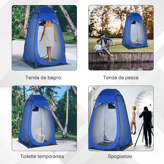 Outsunny Summer Camping Tent Pop Up Toilet Blue 126x124x189cm