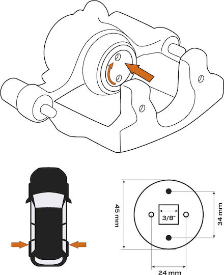 Right-hand Threaded Brake Caliper Separator