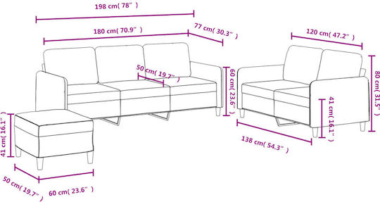 Set de Sufragerie 3 Scaune & 2 Scaune & Taburet