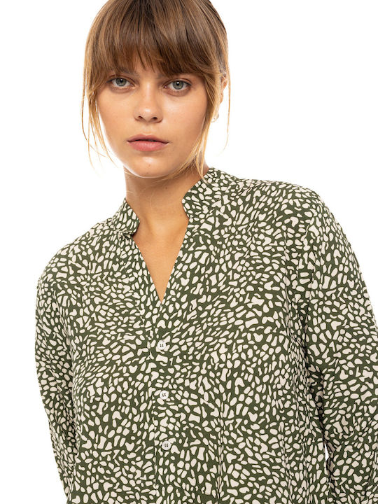 Damen Bademode Pink Label Ditsy Grün Viskose 3/4 Ärmel