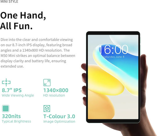 Teclast M50 Mini 8.7Zoll Tablet (4GB/128GB) Grün