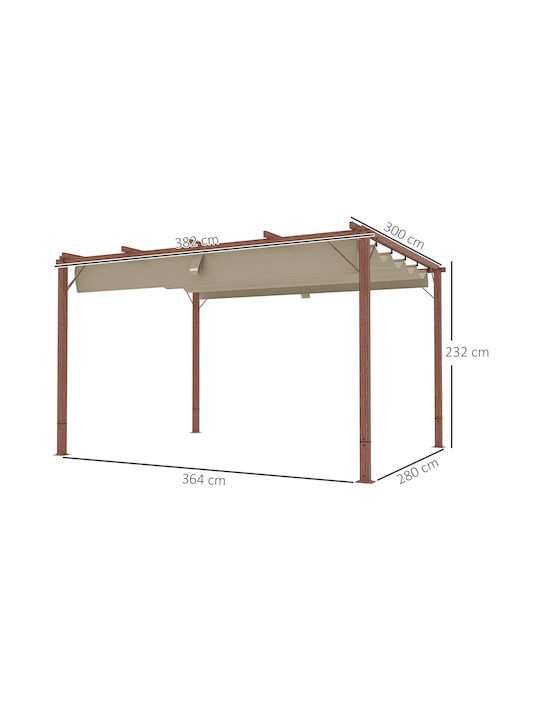 Outsunny Garden Freestanding Gazebo with LED Light Orange 3.82x3cm