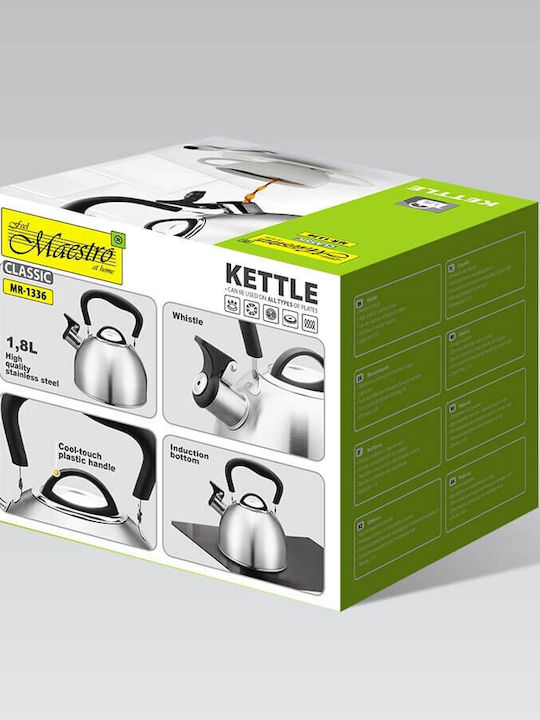 Maestro Teapot Stainless Steel Silver 1800ml