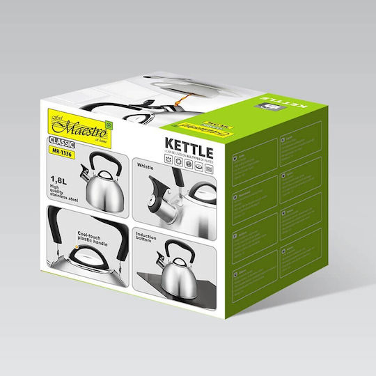 Maestro Teekanne Rostfreier Stahl Silber 1800ml