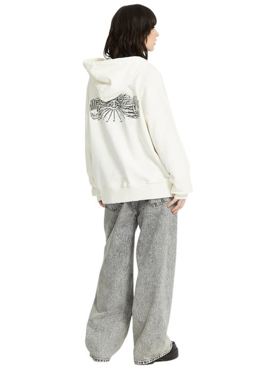 Alix Women's Sweatshirt Jacket Hooded White