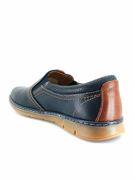 Leder Herren Mokassins in Blau Farbe