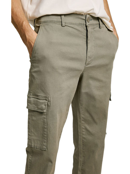 Herren Jeanshose Cargo-Hose mit Slim Passform Stone Green