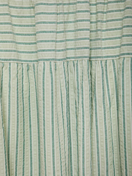 Καλοκαιρινό Maxi Φόρεμα Πλεκτό με Βολάν Sage Green