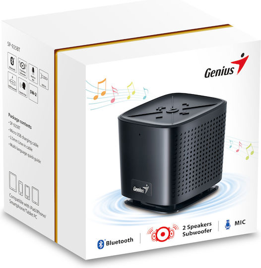 Genius SP-925BT Boxă Bluetooth 10W cu Durată de Baterie până la 3 ore Negru