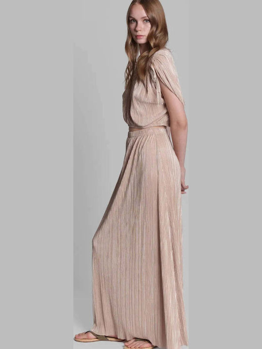 Плисе С висока талия Maxi Пола Beige CN140Q01PLS