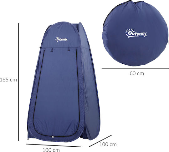 Outsunny Camping Tent Pop Up Toilet Blue 3 Seasons 100x100x185cm