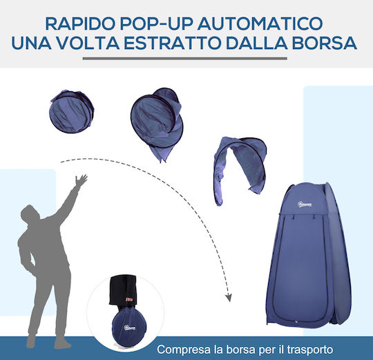Outsunny Camping Tent Pop Up Toilet Blue 3 Seasons 100x100x185cm